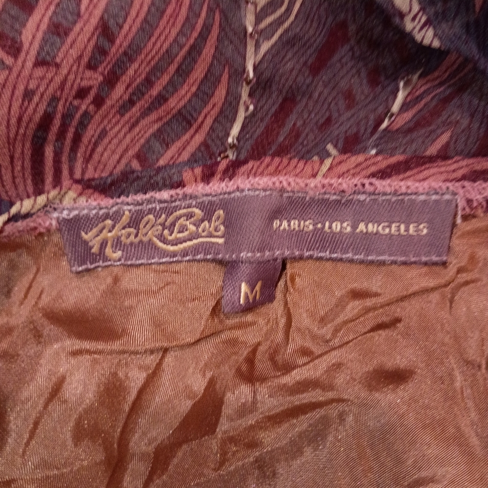 HALE BOB Tank Top Silky Patterned Pinks Purple Adjustable Spaghetti Straps Sz M - Picture 3 of 12